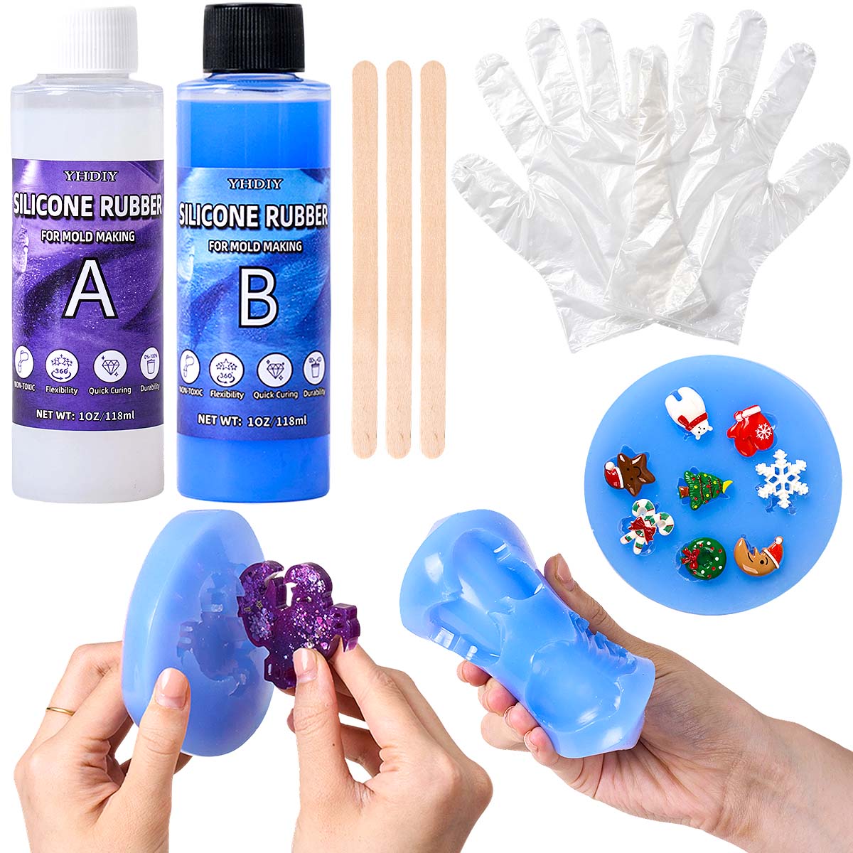 Soap Making Ins - 118ml/296ml Silicone Mold Making Kit for