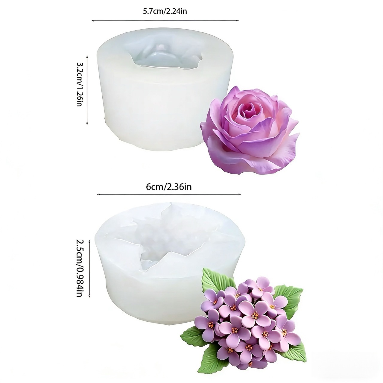 2-Piece 3D Rose and Lilac Sili - огляд і ціна Soap Making Gifts